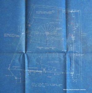 Blueprint illustrating Howe and Esherick's floor plans.